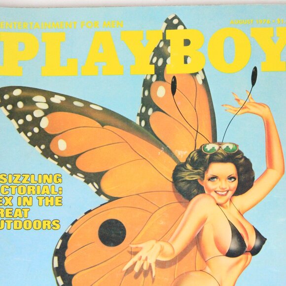 Vintage Playboy Butterfly Art Cover Memorabilia Home Decor August 1976 70s - Picture 3 of 4